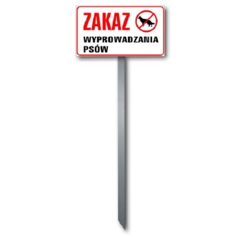 Tabliczka Trawnikowa \"ZAKAZ WYPROWADZANIA PSÓW\"" (wzór 9) "