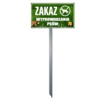 Tabliczka Trawnikowa \"ZAKAZ WYPROWADZANIA PSÓW\"" (wzór 10)"