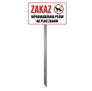 Tabliczka Trawnikowa \"ZAKAZ WPROWADZANIA PSÓW\"" (wzór 11) "
