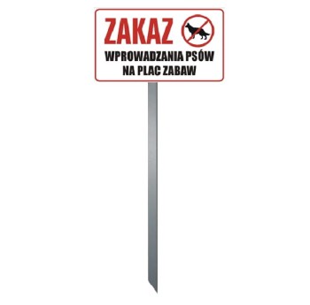 Tabliczka Trawnikowa \"ZAKAZ WPROWADZANIA PSÓW\"" (wzór 11) "