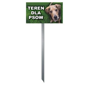 Tabliczka Trawnikowa \"TEREN DLA PSÓW\"" (wzór 15)"