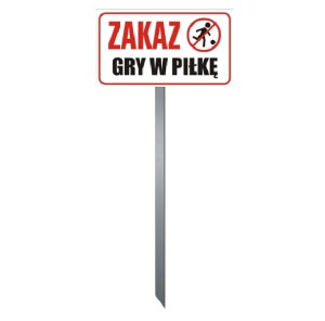 Tabliczka Trawnikowa \"ZAKAZ GRY W PIŁKĘ\"" (wzór 17)"