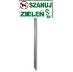 Tabliczka Trawnikowa \"SZANUJ ZIELEŃ\"" (wzór 5) "