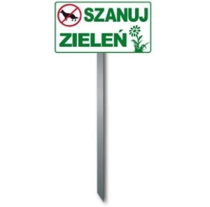 Tabliczka Trawnikowa \"SZANUJ ZIELEŃ\"" (wzór 5) "