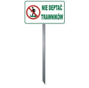 Tabliczka Trawnikowa \"NIE DEPTAĆ TRAWNIKÓW\"" "