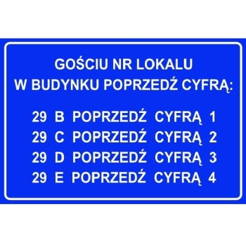 Tabliczka na klatkę schodową wzór 2
