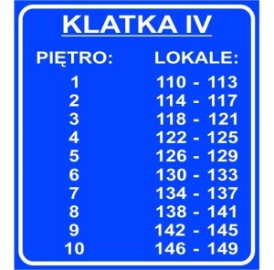 Tabliczka na klatkę schodową wzór 3