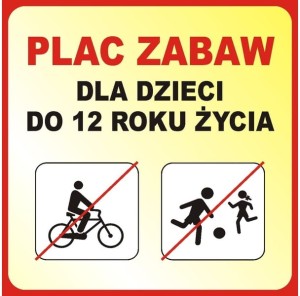 Tablica \"Plac zabaw\"" (wzór 12)"