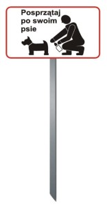 Tabliczka Trawnikowa \"POSPRZĄTAJ\"" (wzór 3) "