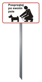 Tabliczka Trawnikowa \"POSPRZĄTAJ\"" (wzór 3) "