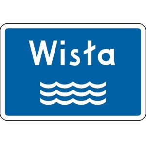 Znak F-4 - Nazwa rzeki - Generacja I na pozostałe drogi