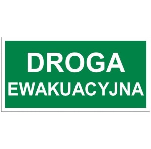 Droga ewakuacyjna - tabliczka na drzwi