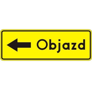 Znak F-9A - Objazd w lewo - Generacja I 1200x440mm