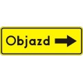 Znak F-9B - Objazd w prawo - Generacja I 1200x440mm