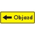 Znak F-9A - Objazd w lewo - Generacja II 1200x440mm
