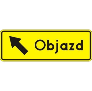 Znak F-9C - Objazd kierunek w lewo - Generacja II 1200x440mm