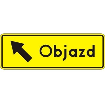 Znak F-9C - Objazd kierunek w lewo - Generacja II 1200x440mm