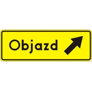 Znak F-9E - Objazd kierunek w prawo - Generacja I 1200x440mm