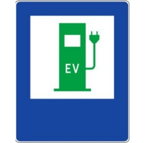 Znak D-23C - Punkt ładowania pojazdów elektrycznych - I Generacja 900x1125mm- (D) Duży 