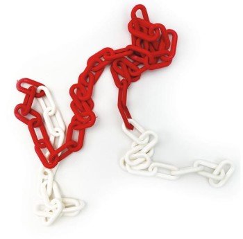 Łańcuch z tworzywa sztucznego biało-czerwony