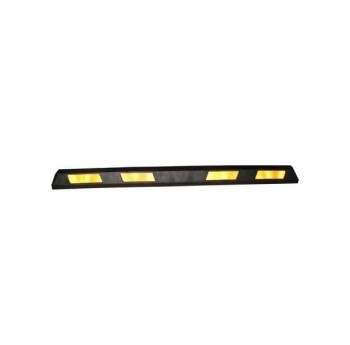 Separator parkingowy 1820x150x100mm czarny z żółtą taśmą odblaskową