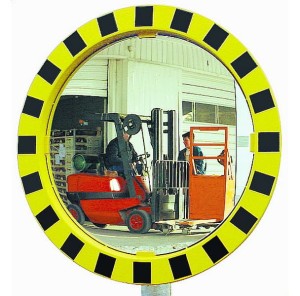 Lustro z żółto-czarną ramą POLYMIR fi 600 (ok. 11m)