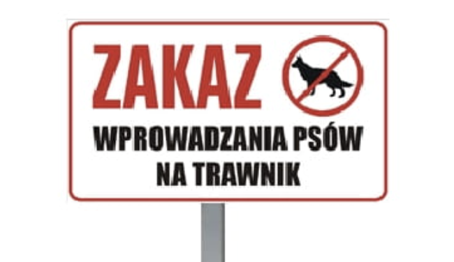 Tabliczka trawnikowa "Zakaz wprowadzania psów na trawnik"